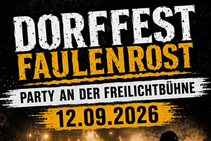 Dorffest / Volksfest 2026 in Faulenrost mit DJ und Live-Rock-Cover-Band HERB aus Waren